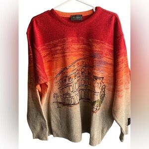 Carlo Colucci vintage Rome cotton blend orange ombré sweater